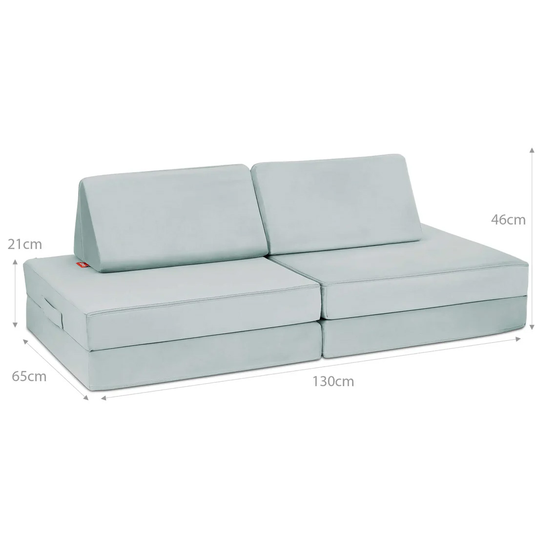 Mini Spielsofa Velours Minz Hellgrün