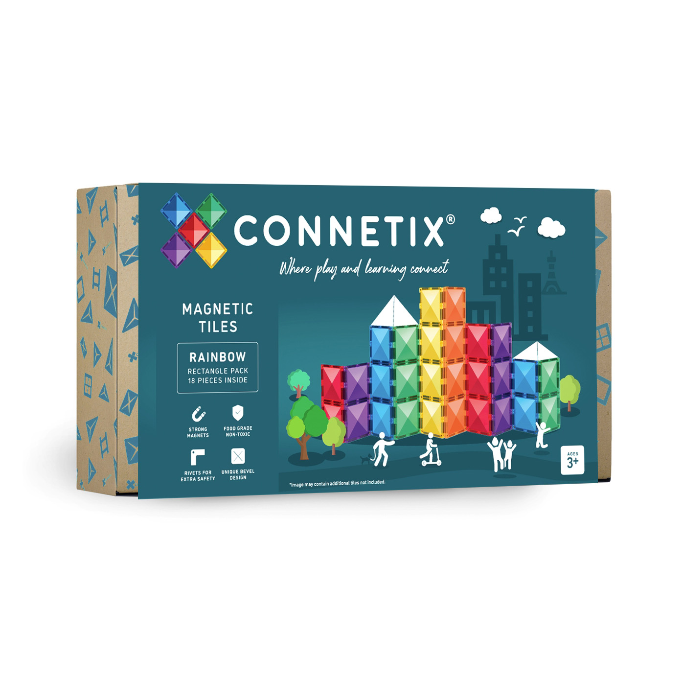 Magnetbausteine Rainbow Rectangle Pack 18tlg.