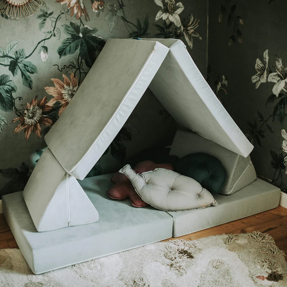 Spielsofa Velours Minz Hellgrün