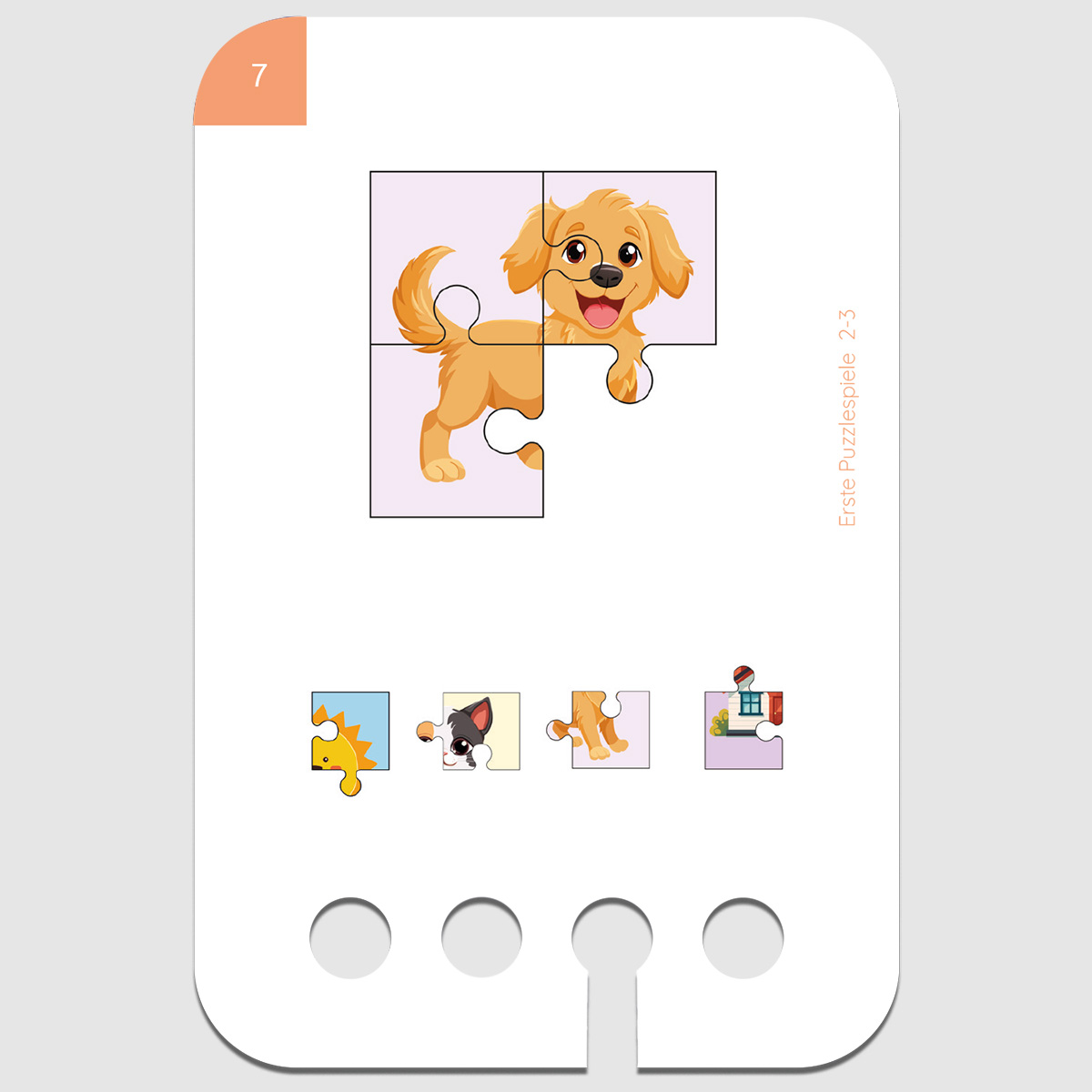 Lochkasten Kartensatz 2-3 Erste Puzzlespiele