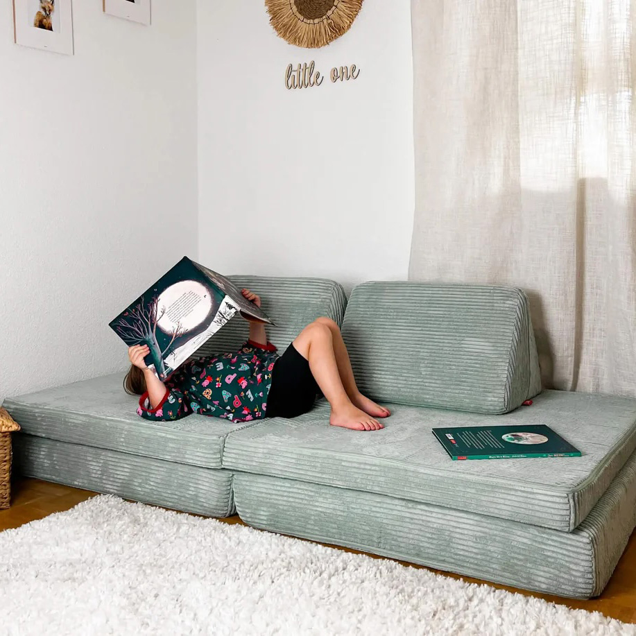 Spielsofa Cord Salbei Grün