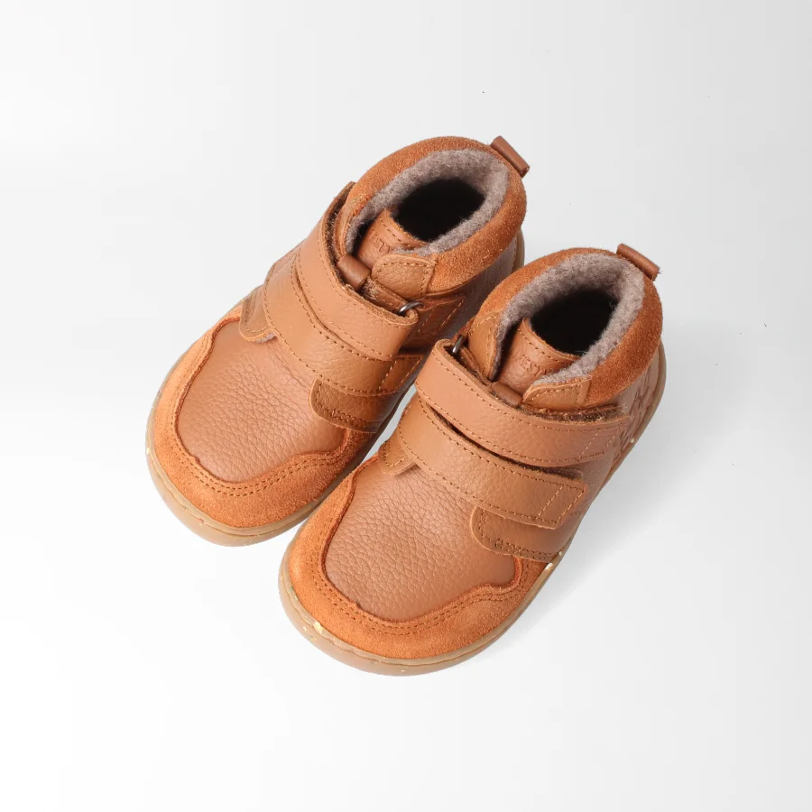 Barfußschuh waschbärSTYLE haselnuss Wolle