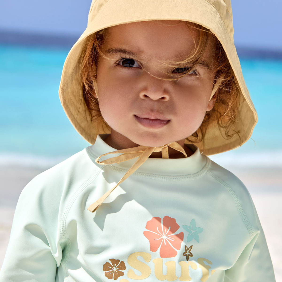 UV-Shirt kurzarm Flowers Sea Foam