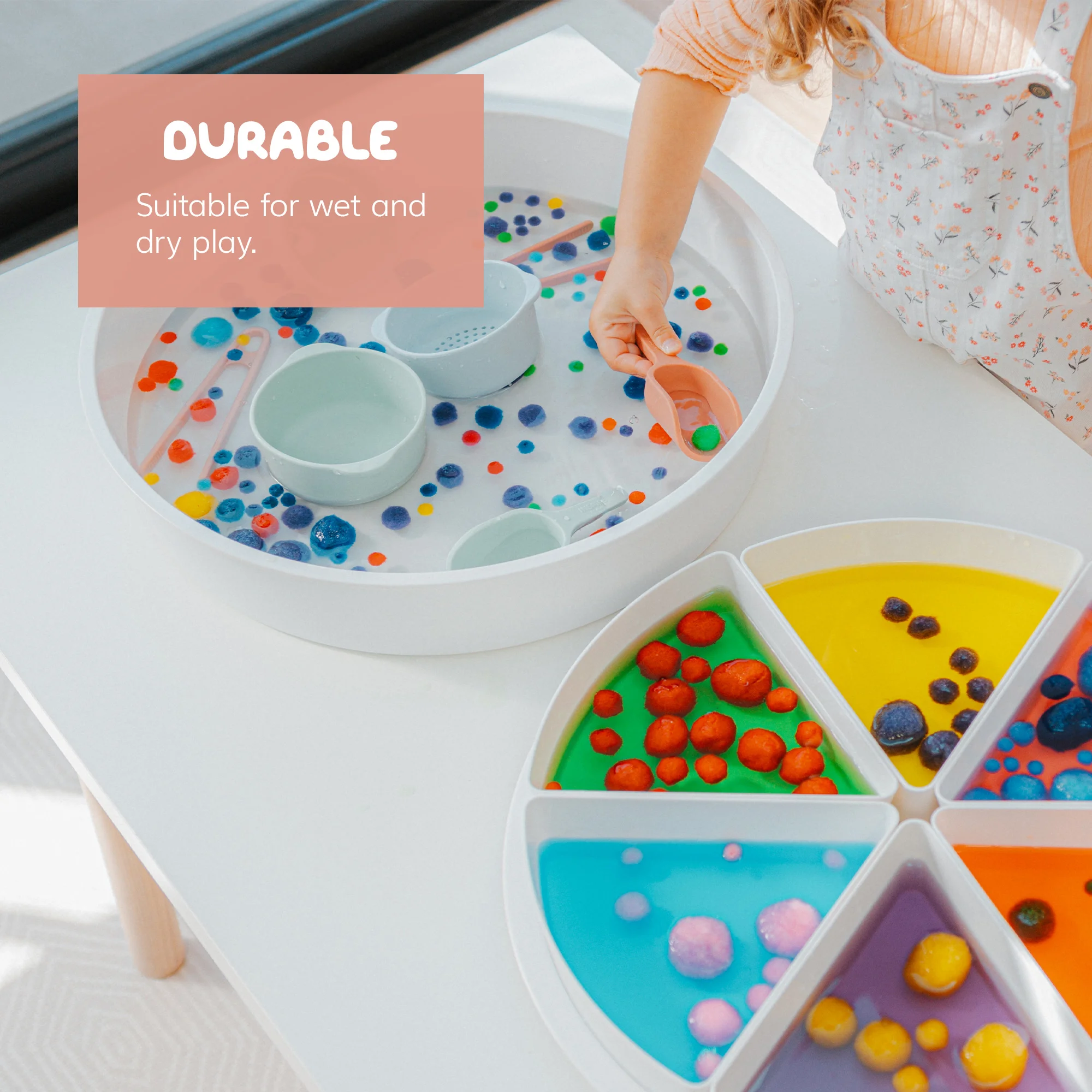 Stapelbares Silikon-Schaufel Set Corall/Gelb Pastell