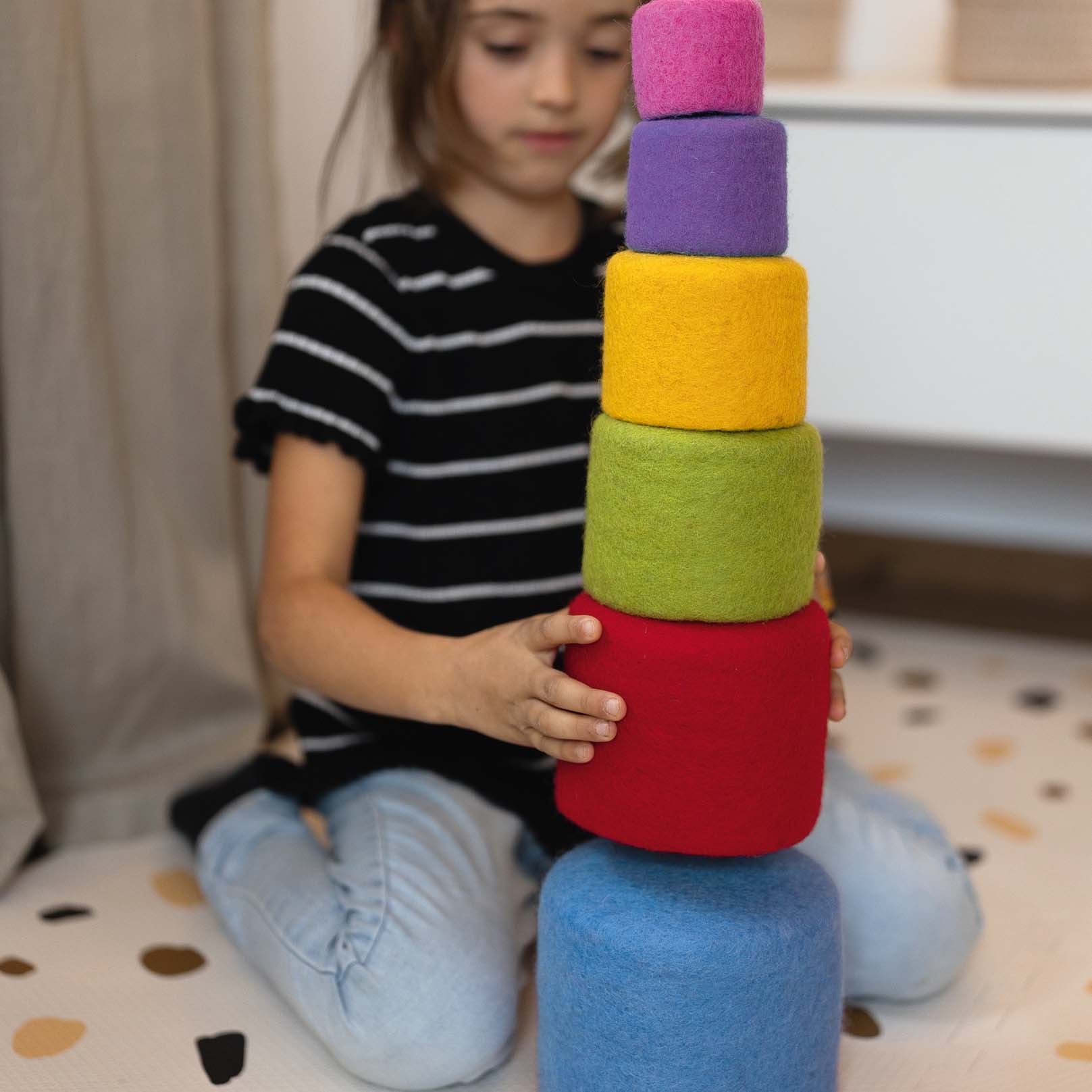 Filz Regenbogen Stapelschalen 6tlg.