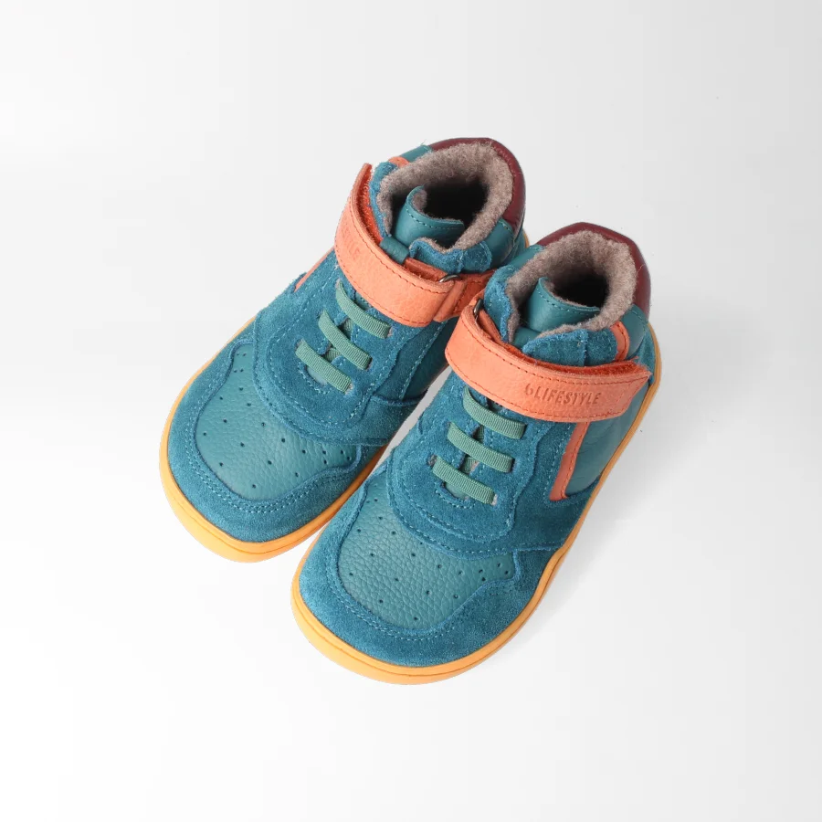 Barfußschuhe anurafroschSTYLE petrol Wolle