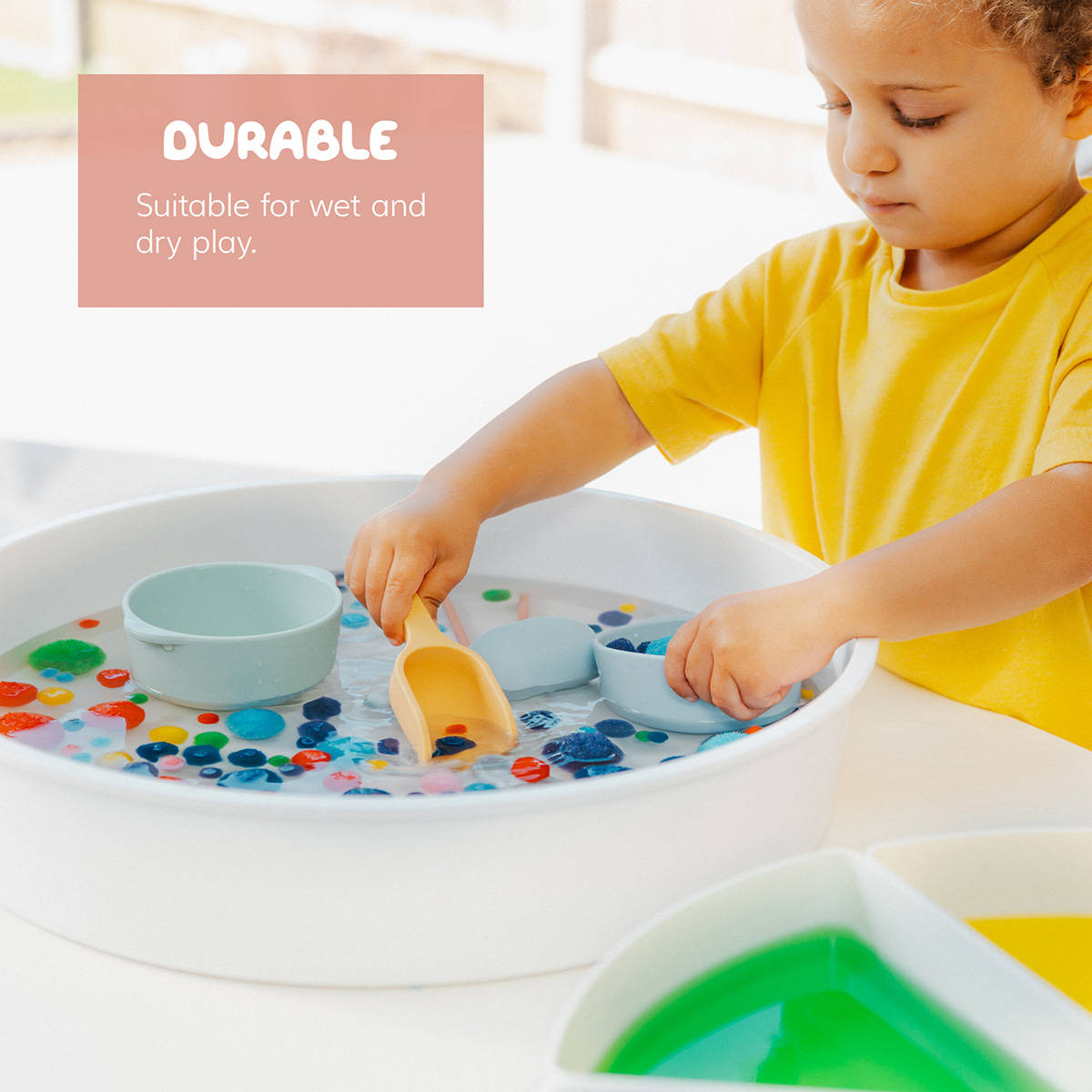 Stapelbares Silikon-Schaufel Set Grün/Blau Pastell