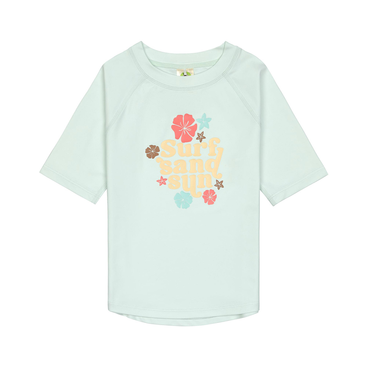 UV-Shirt kurzarm Flowers Sea Foam