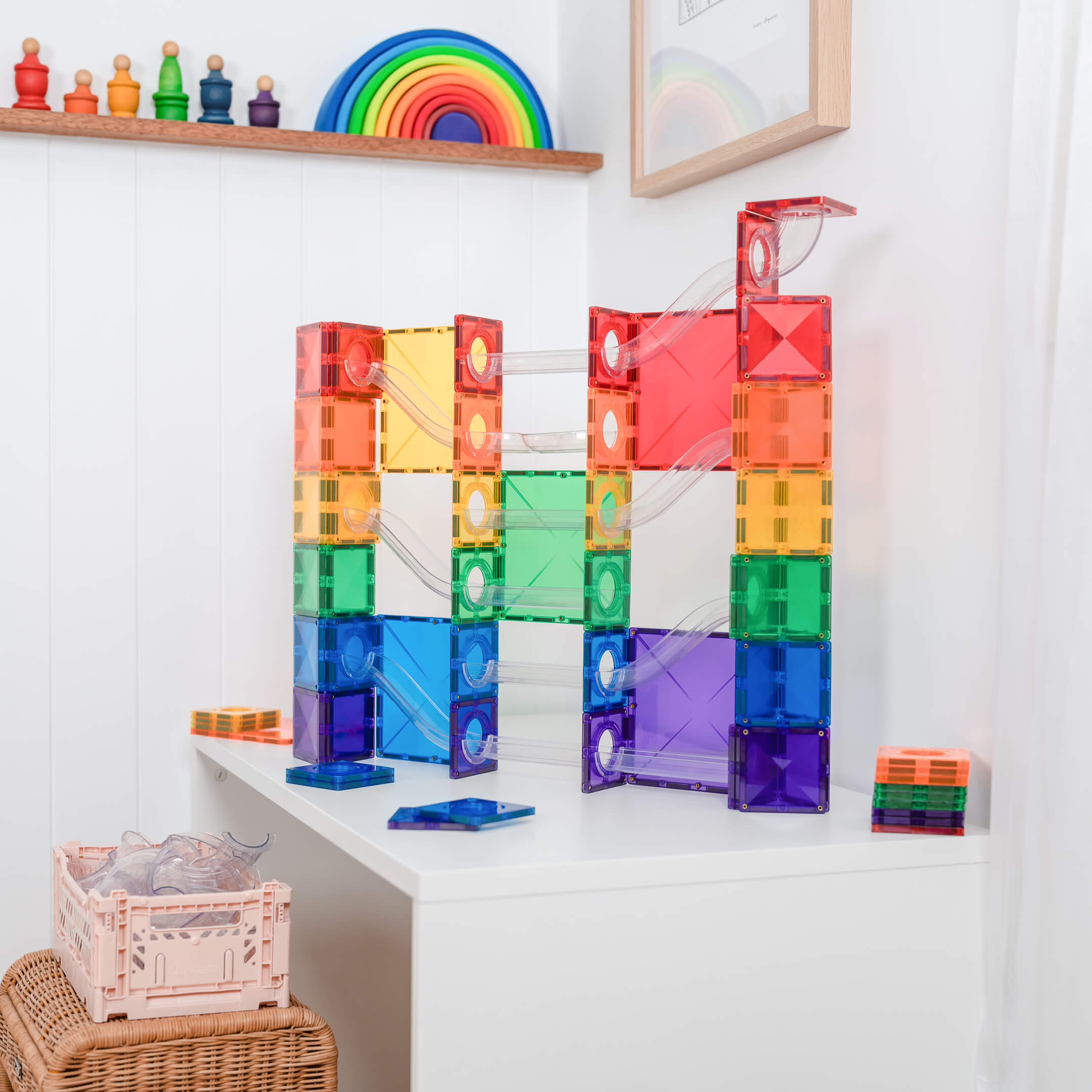 Kugelbahn Super Ball Run Rainbow 134 tlg.