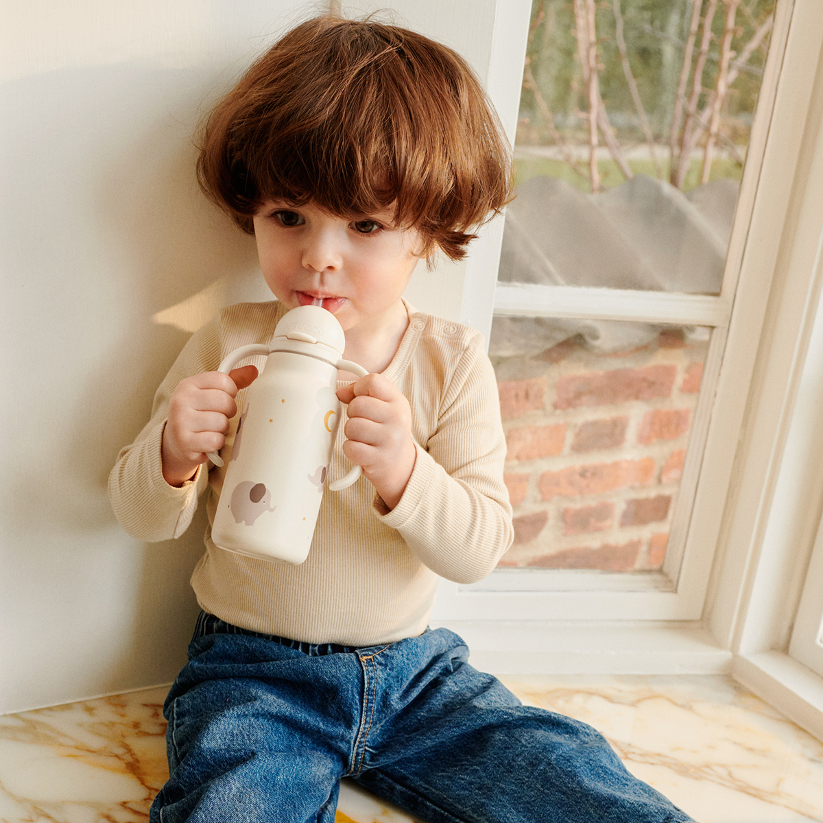 Trinkflasche Kimmi 250ml Elephant / Creme de la Creme