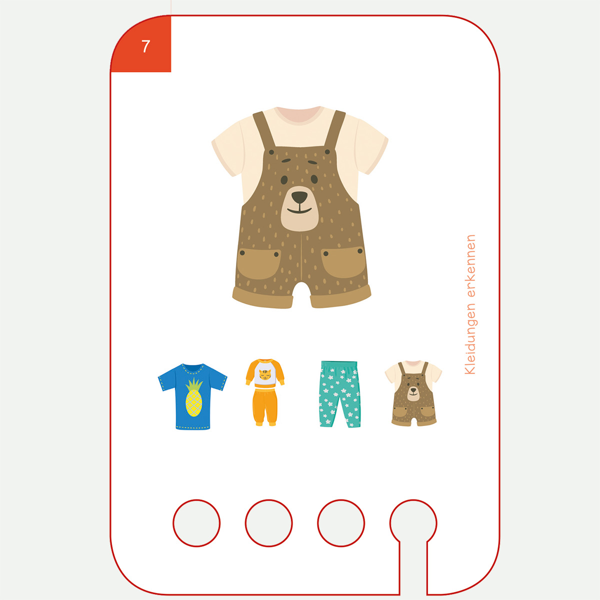 Lochkasten Kartensatz 2+ Kleidungen erkennen