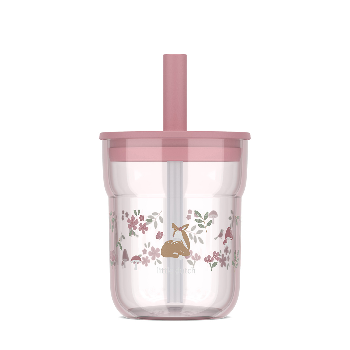 Trinkglas Mio 250 ml mit Trinkhalm Fairy Garden