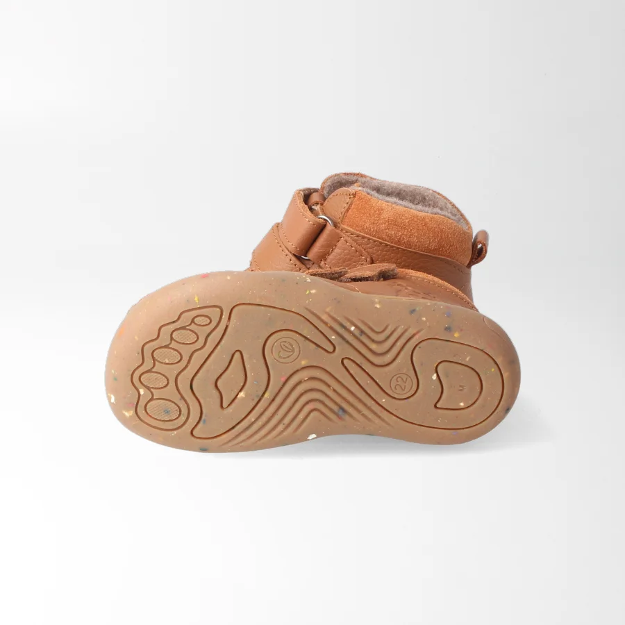 Barfußschuh waschbärSTYLE haselnuss Wolle