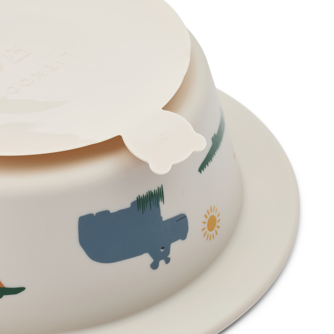 Kinderschüssel Peony mit Saugnapf Set Safari sandy mix