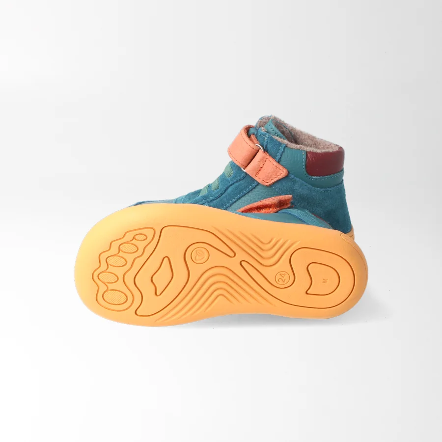 Barfußschuhe anurafroschSTYLE petrol Wolle