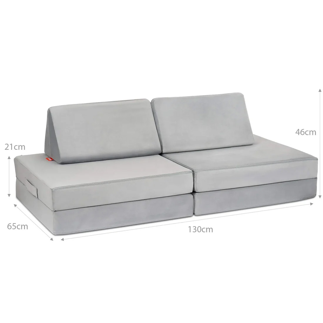 Mini Spielsofa Velours Mond Grau