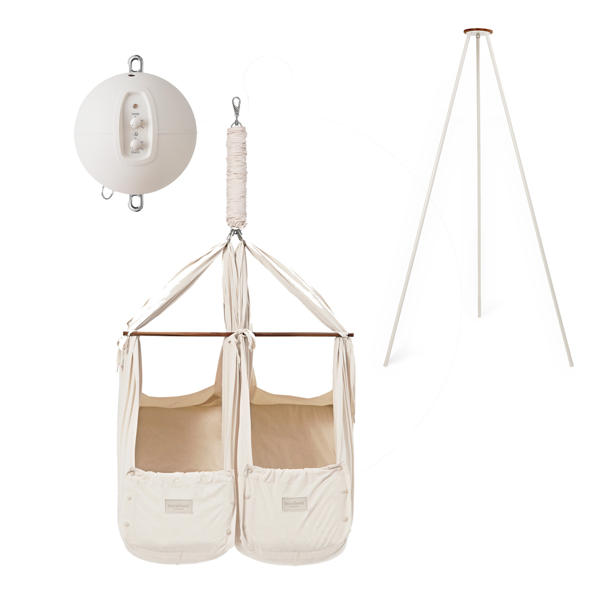 Federwiege Set Zwillinge mit Motor Connect & Gestell