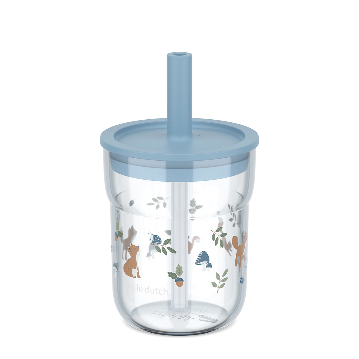 Trinkglas Mio 250 ml mit Trinkhalm Forest Friends