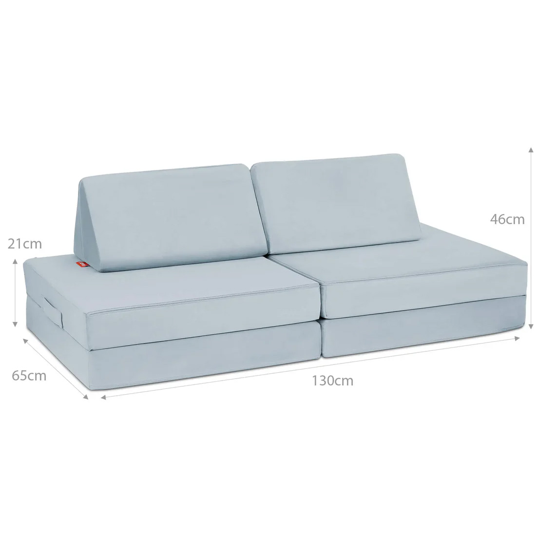 Mini Spielsofa Velours Arktis Blau