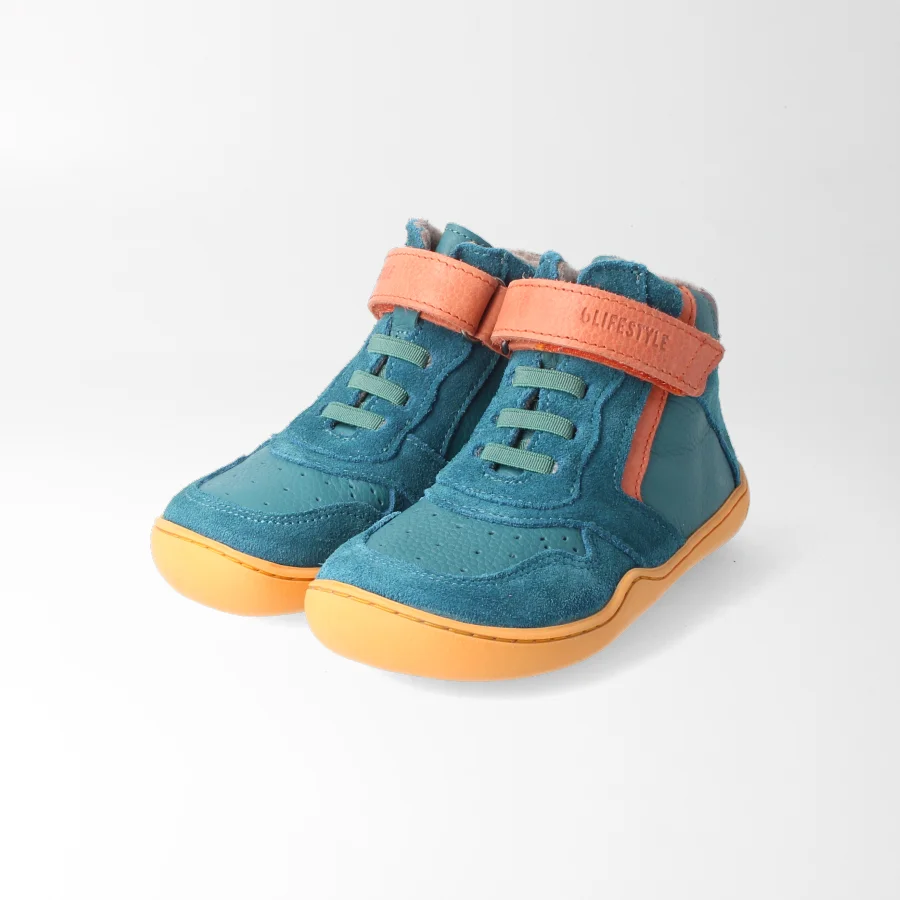 Barfußschuhe anurafroschSTYLE petrol Wolle