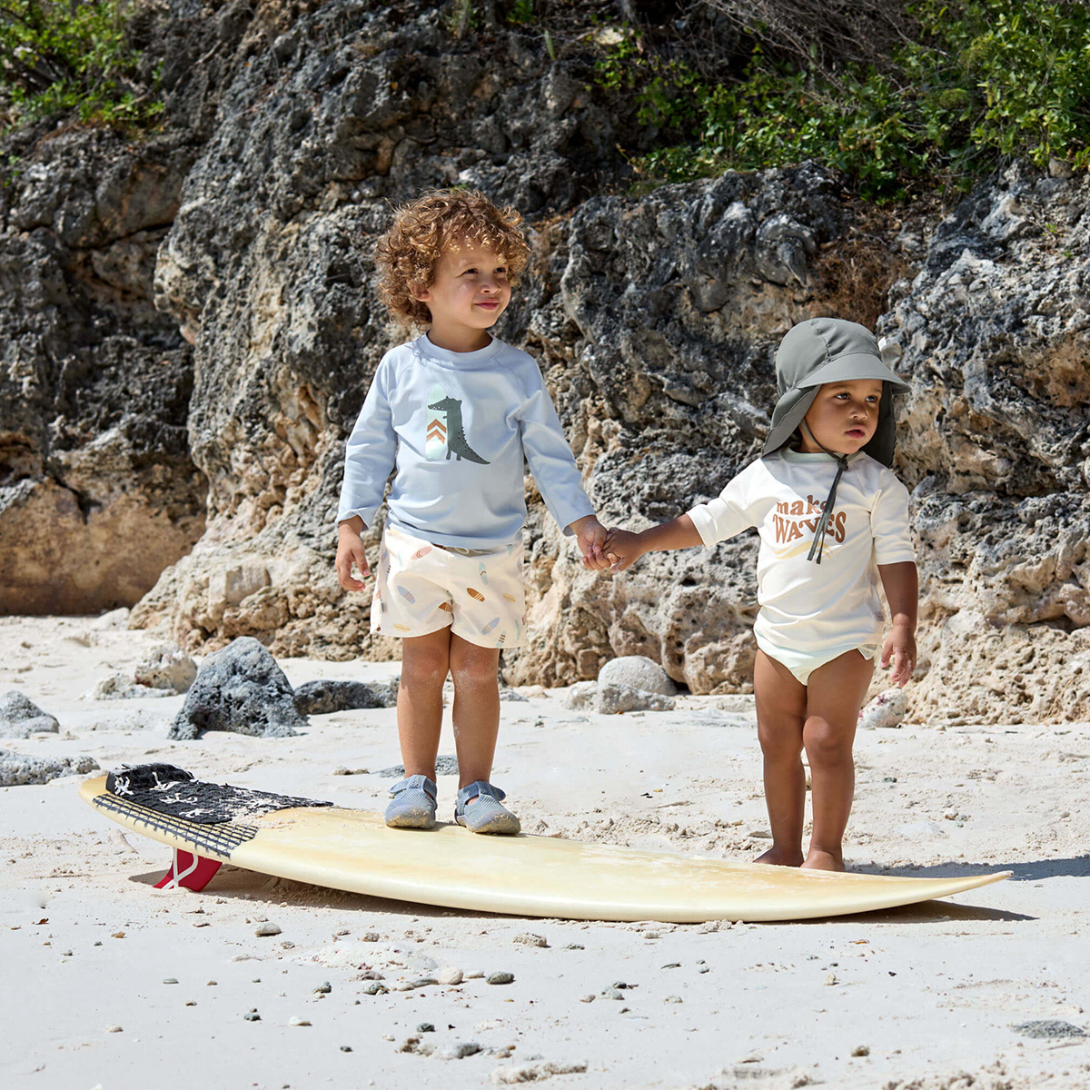 UV-Shirt langarm Crocodile Sky Blue