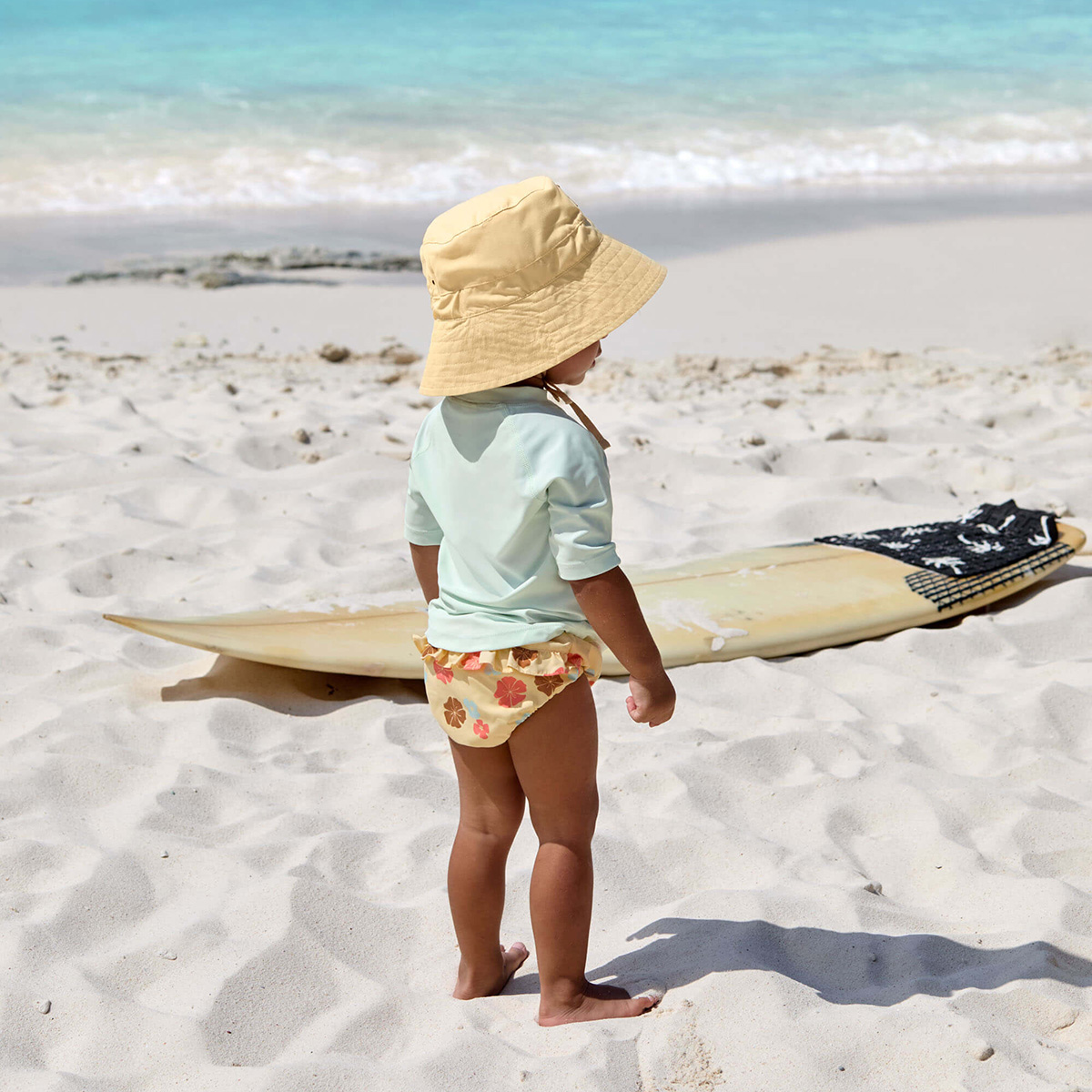 UV-Shirt kurzarm Flowers Sea Foam