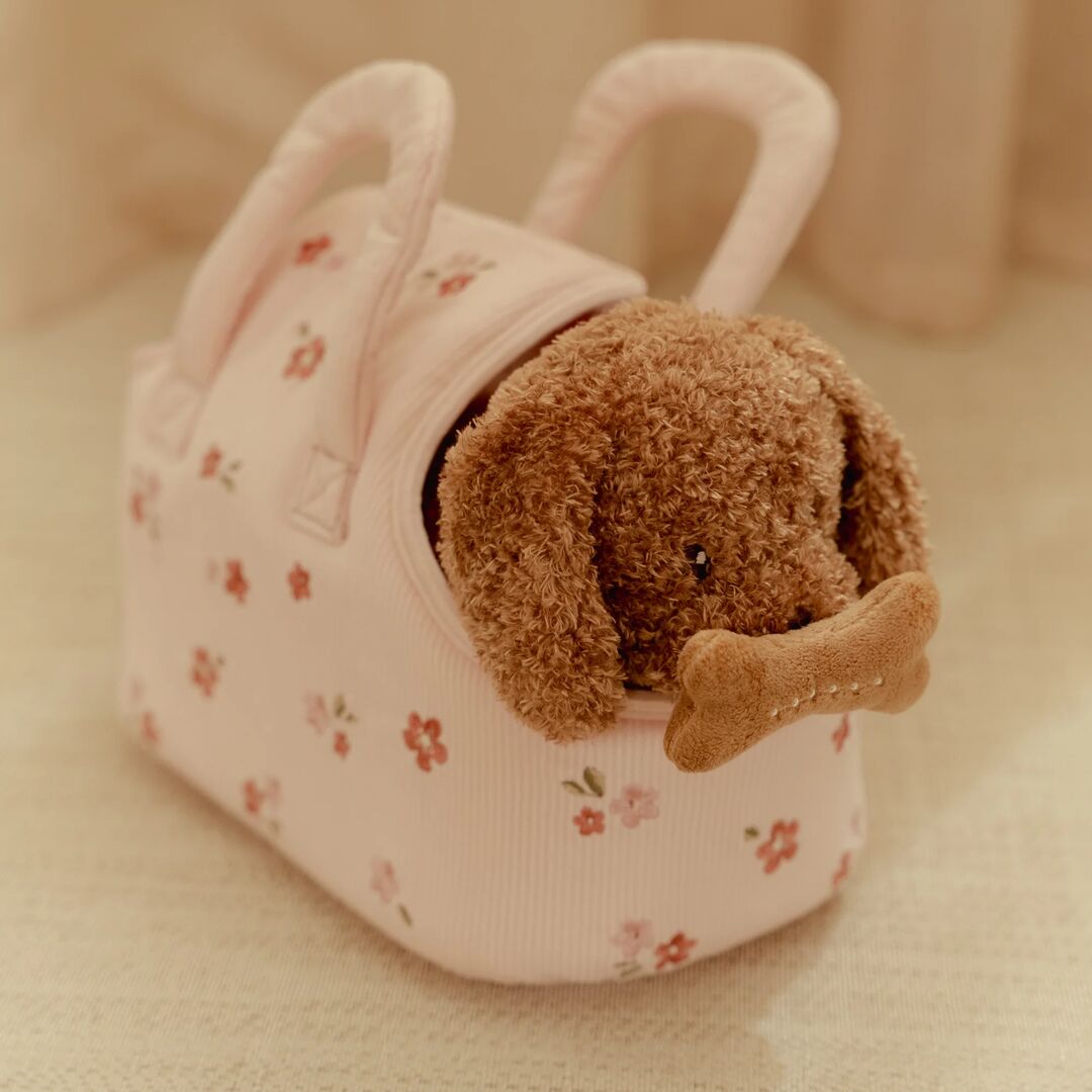 Plüsch Hund Jackie in Tasche