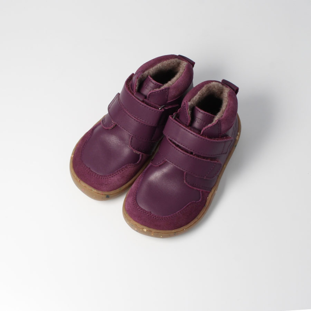 Barfußschuh waschbärSTYLE pflaume Wolle