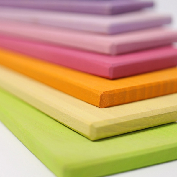 Bauplatten Regenbogen Pastell