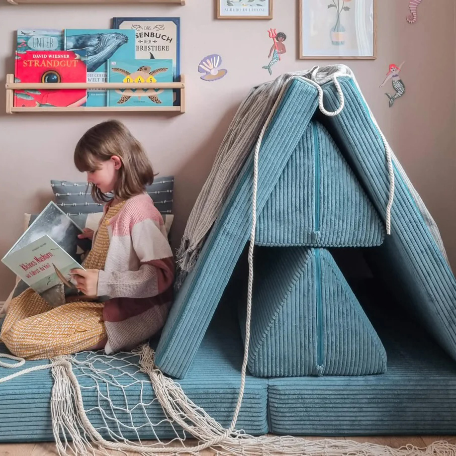 Spielsofa Cord Lagune Blau