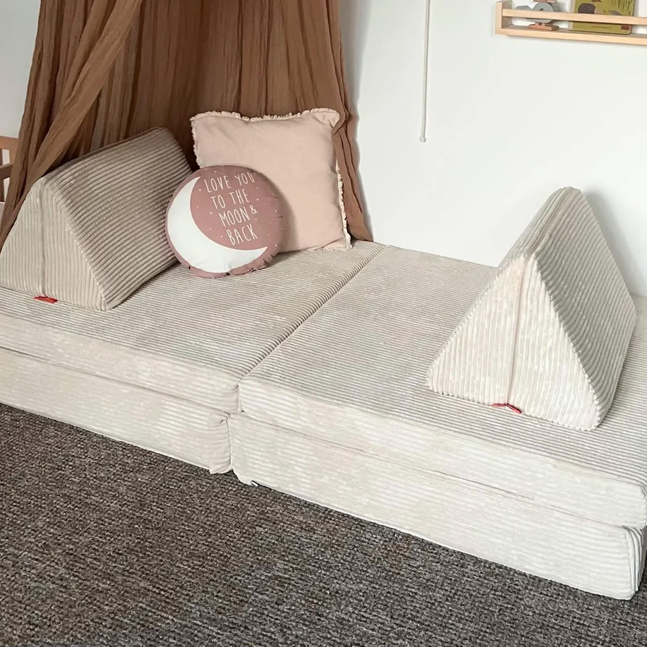 Spielsofa Cord Creme Beige