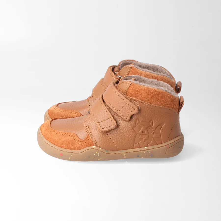 Barfußschuh waschbärSTYLE haselnuss Wolle