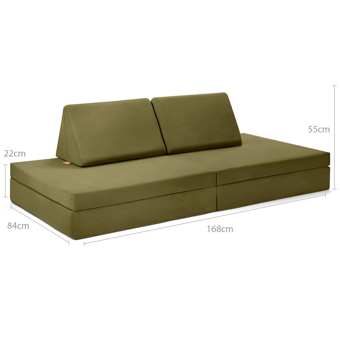 Spielsofa Velours Schildkröten Grün