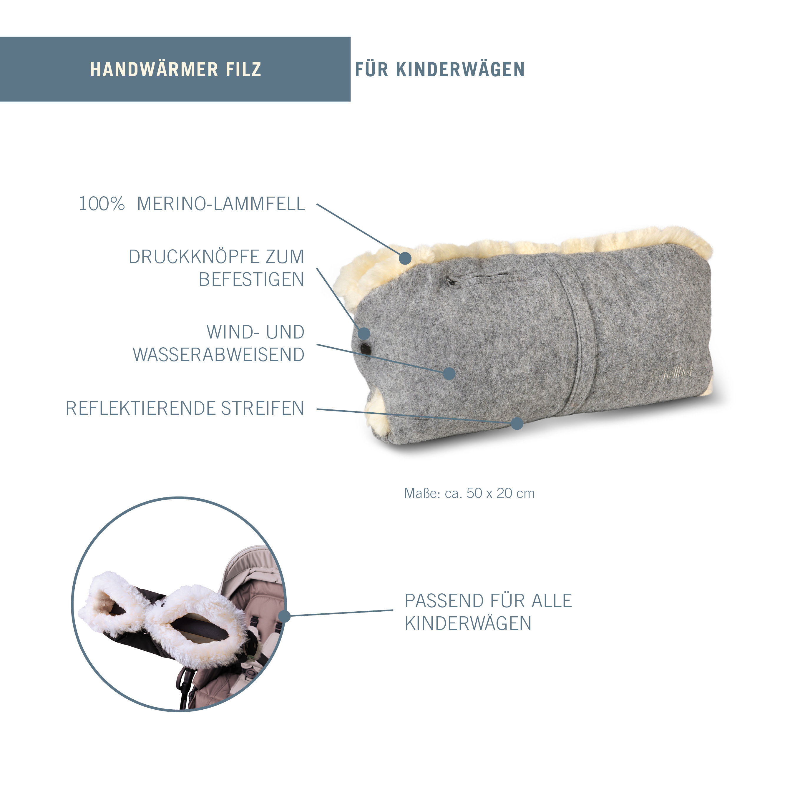 Kinderwagen Handwärmer Filz
