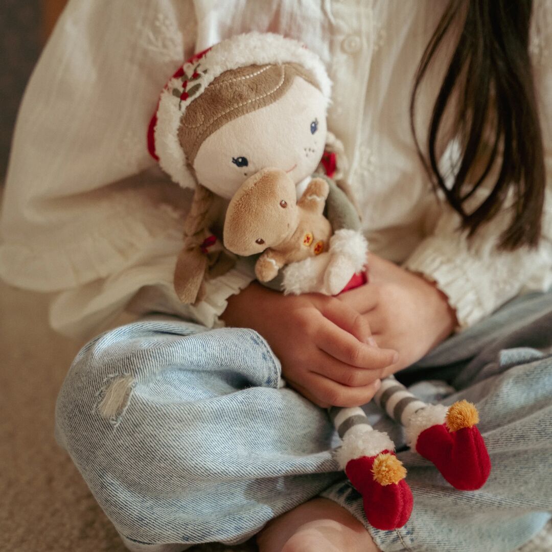 Kuschelpuppe Weihnachten Rosa