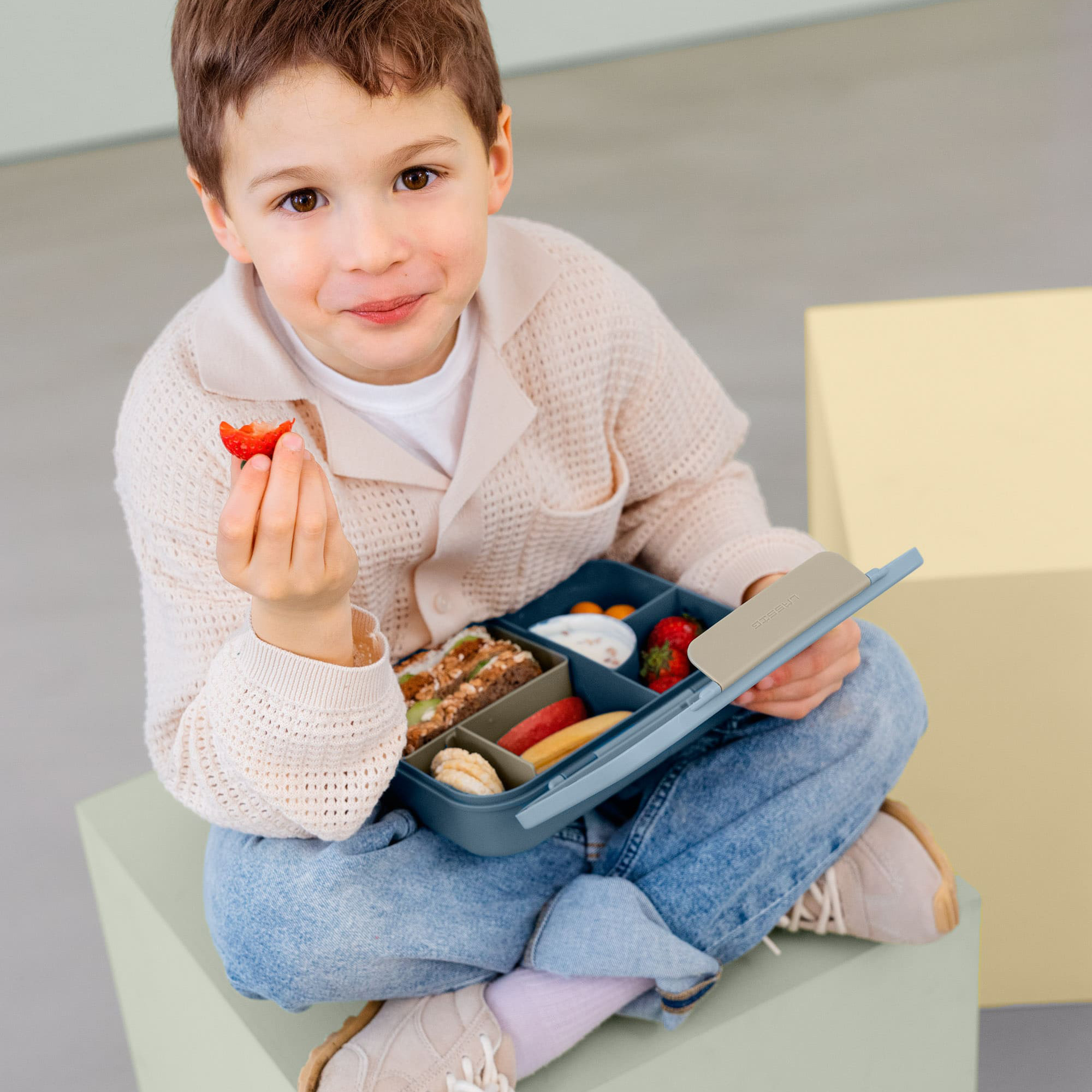 Bento Lunchbox Pattern Party Blau 