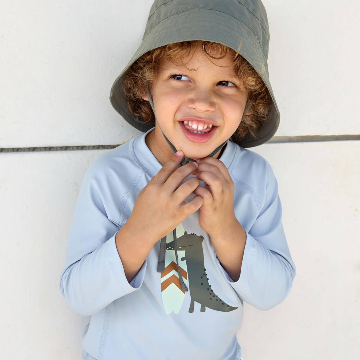 UV-Shirt langarm Crocodile Sky Blue