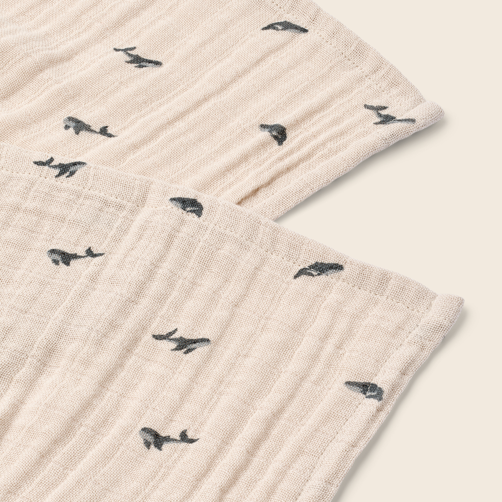 Mulltücher Set Lewis Mini whale / Sandy