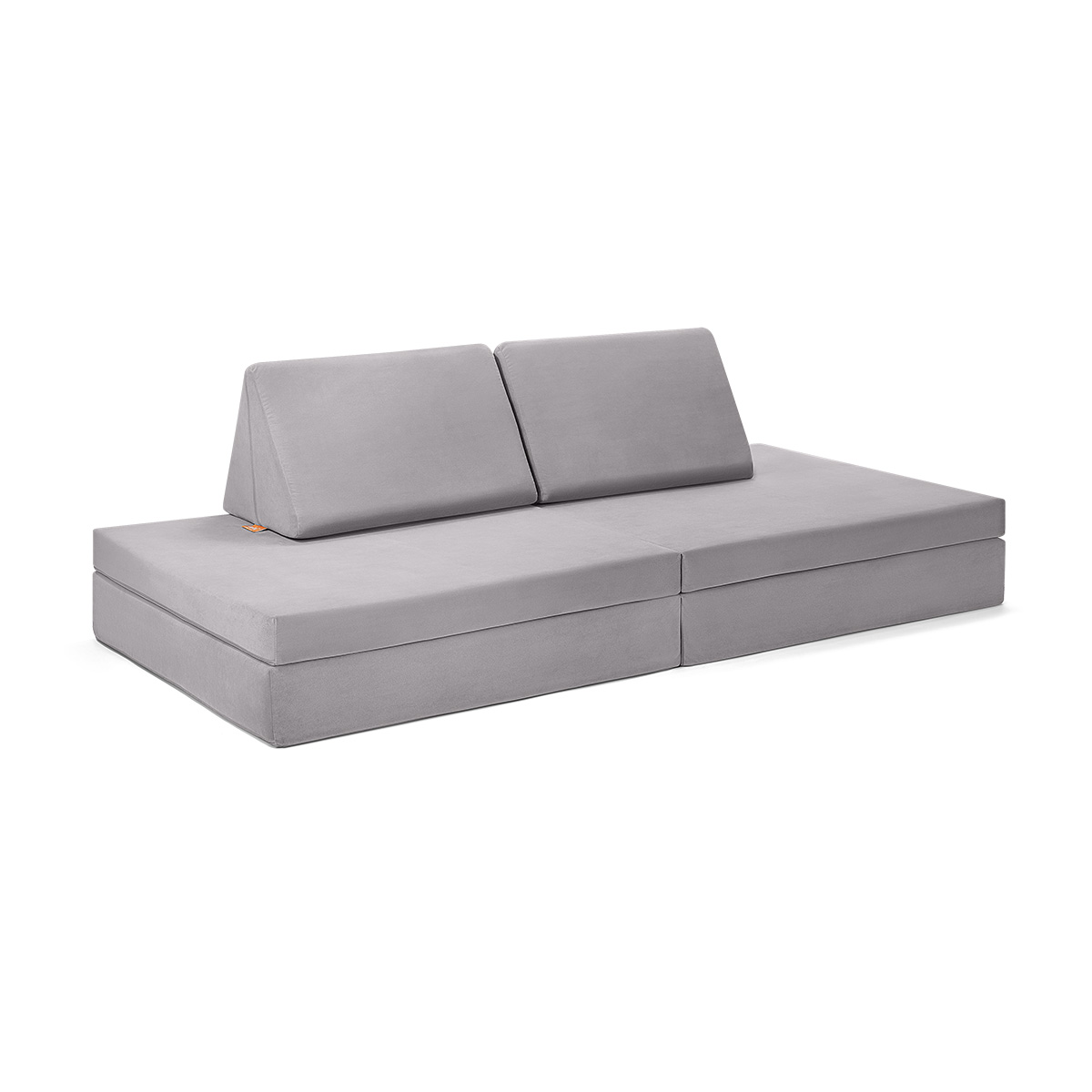 Spielsofa Velours Mond Grau