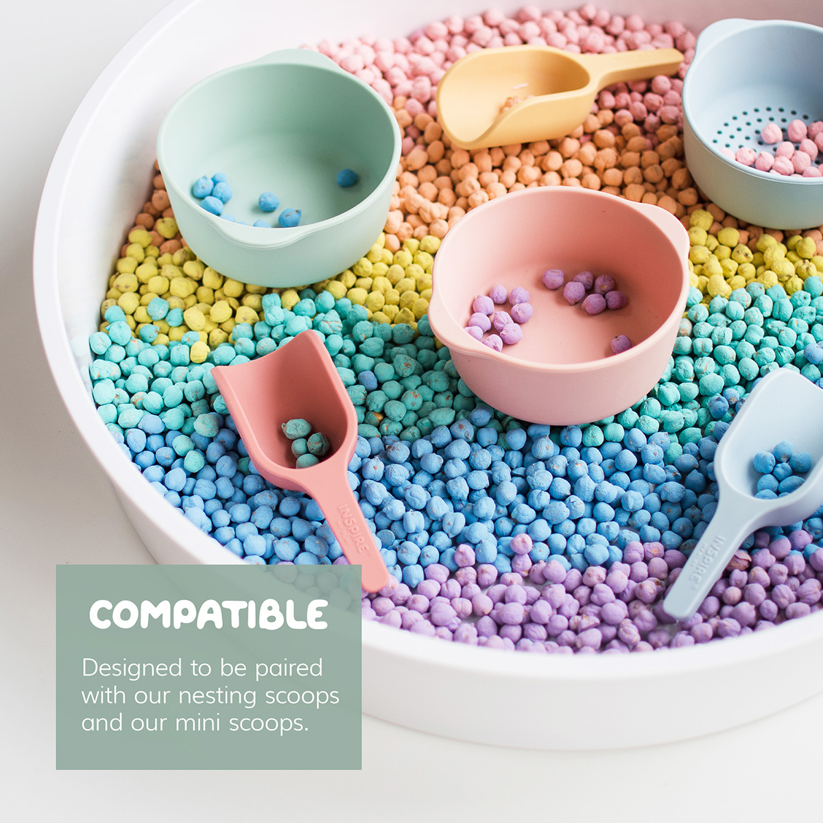 Stapelbare Silikon-Schalen Corall/Gelb Pastell