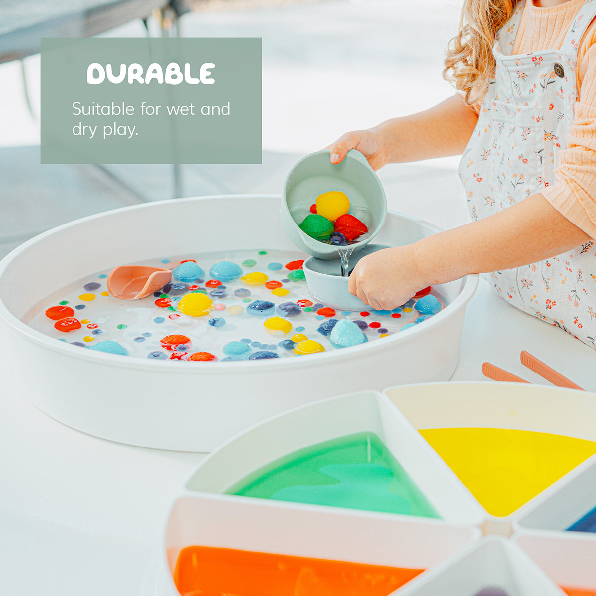 Stapelbare Silikon-Schalen Corall/Gelb Pastell