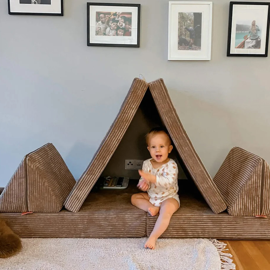 Spielsofa Cord Karamell Beige