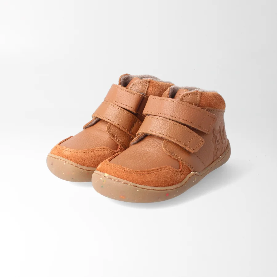 Barfußschuh waschbärSTYLE haselnuss Wolle