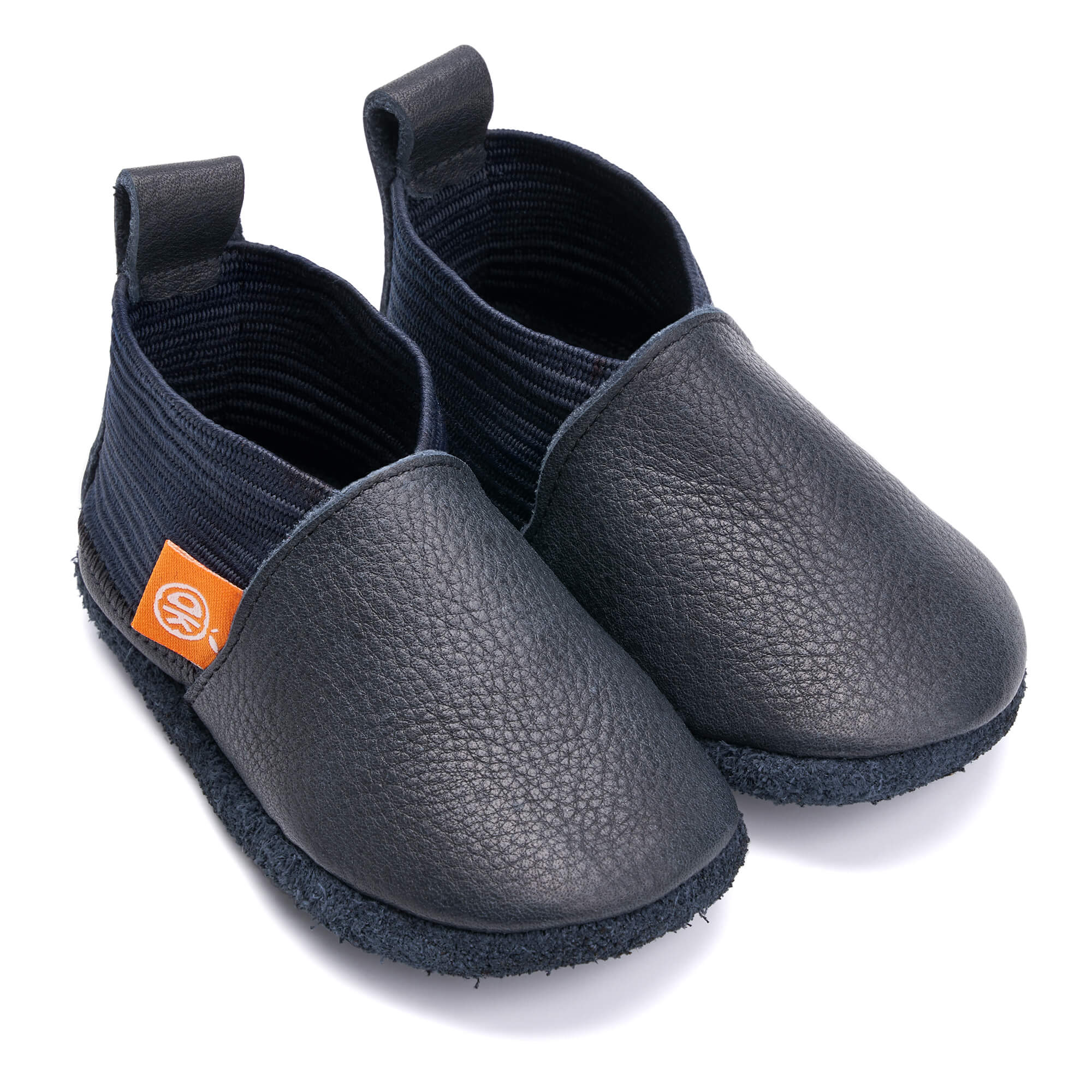 Lederhausschuh Soft Elastie Dunkelblau 18/19