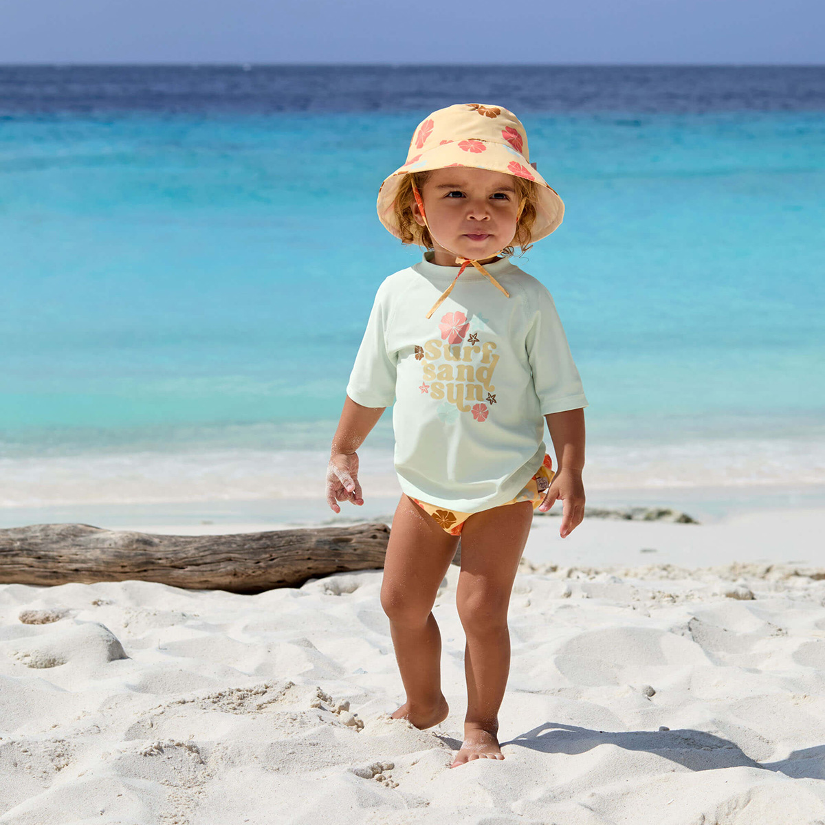 UV-Shirt kurzarm Flowers Sea Foam