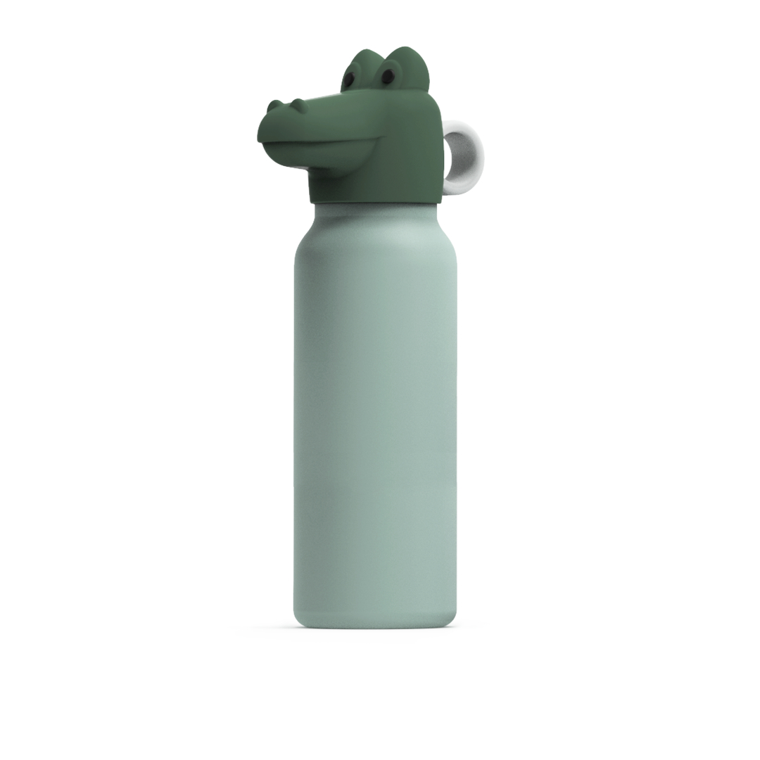 Trinkflasche Falk mit Silikondeckel Krokodil Peppermint / Garden green