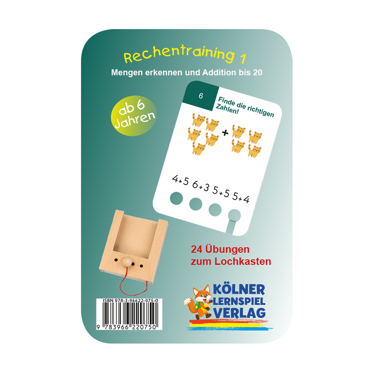 Lochkasten Kartensatz 6+ Rechentraining 1