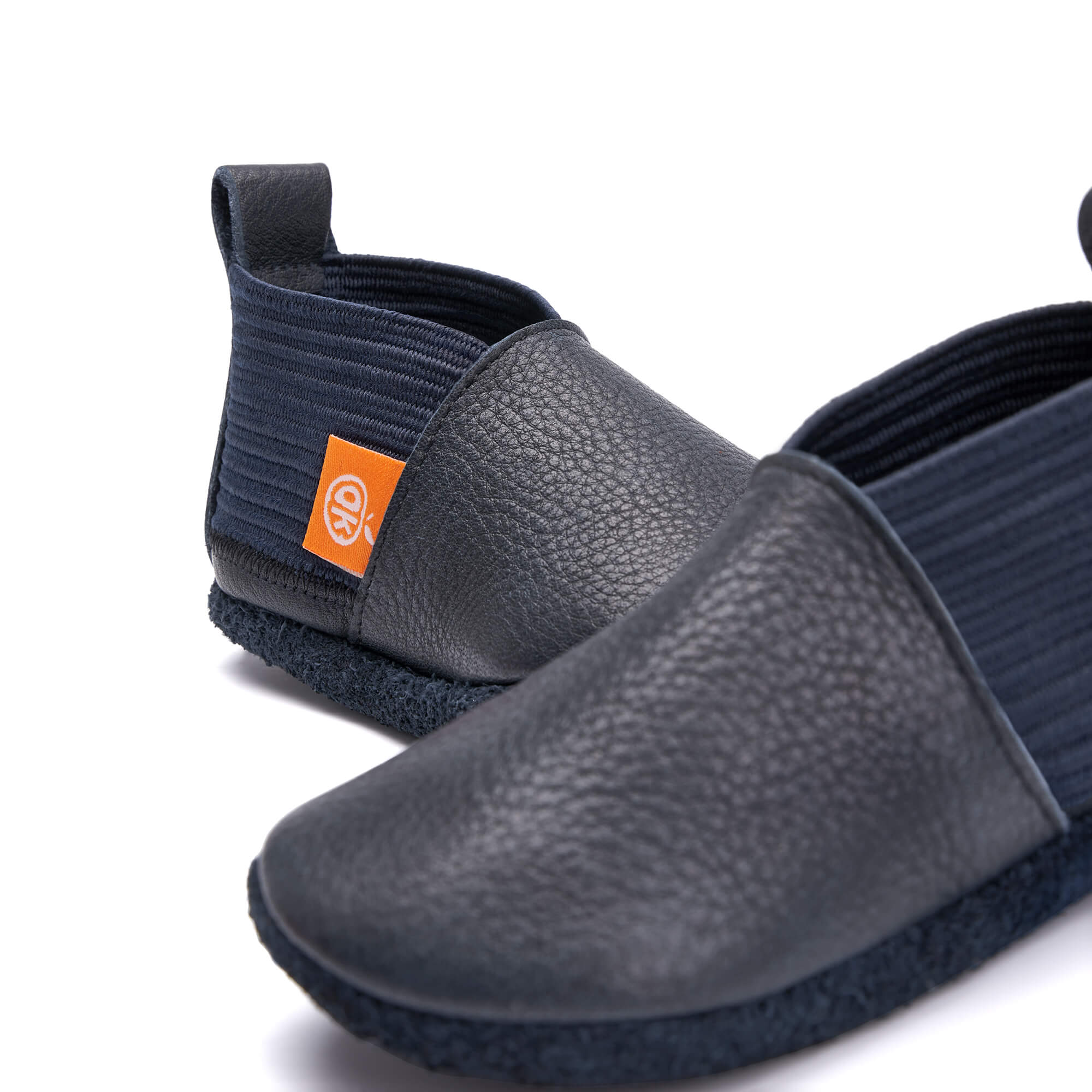 Lederhausschuh Soft Elastie Dunkelblau 18/19