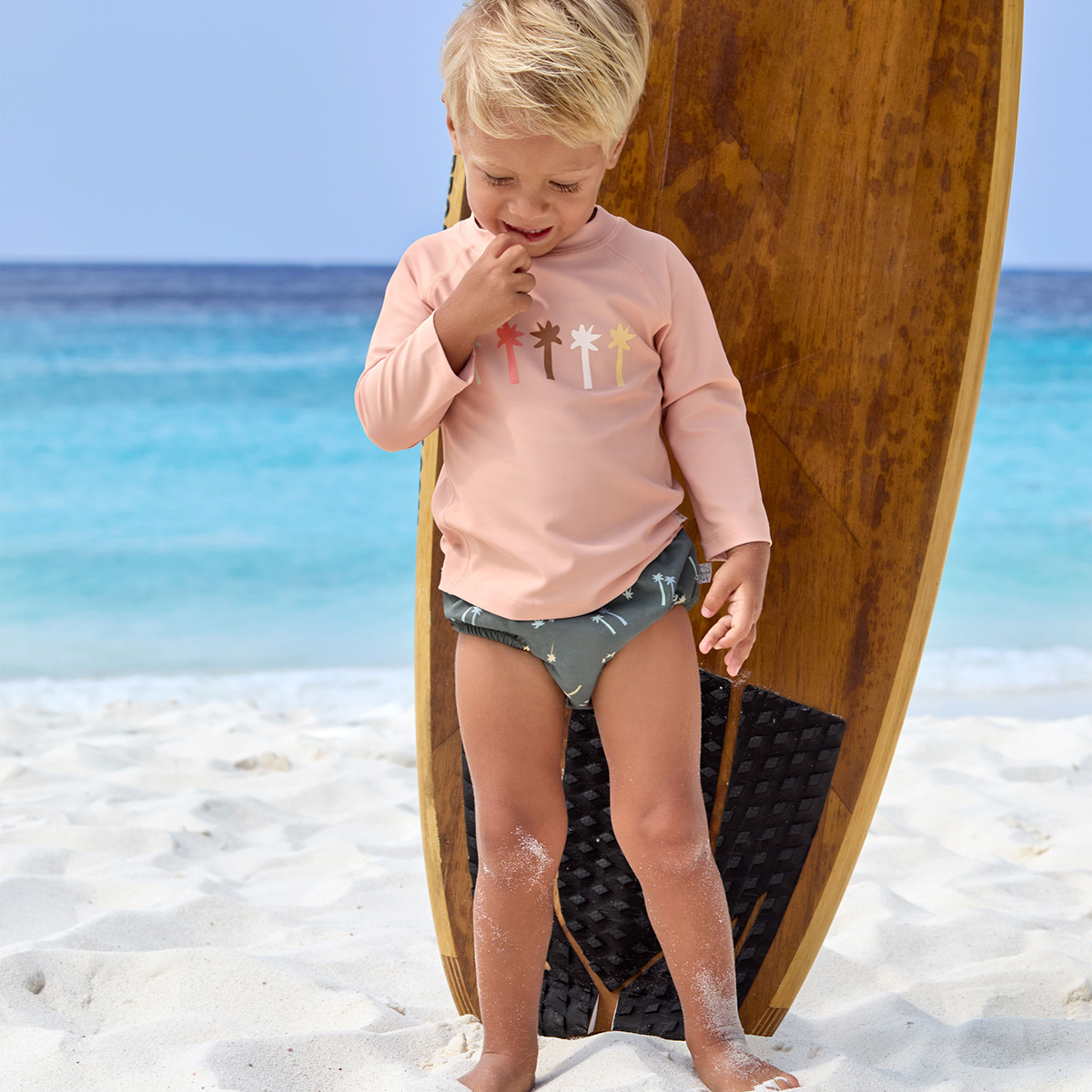 UV-Shirt langarm Palms Peach