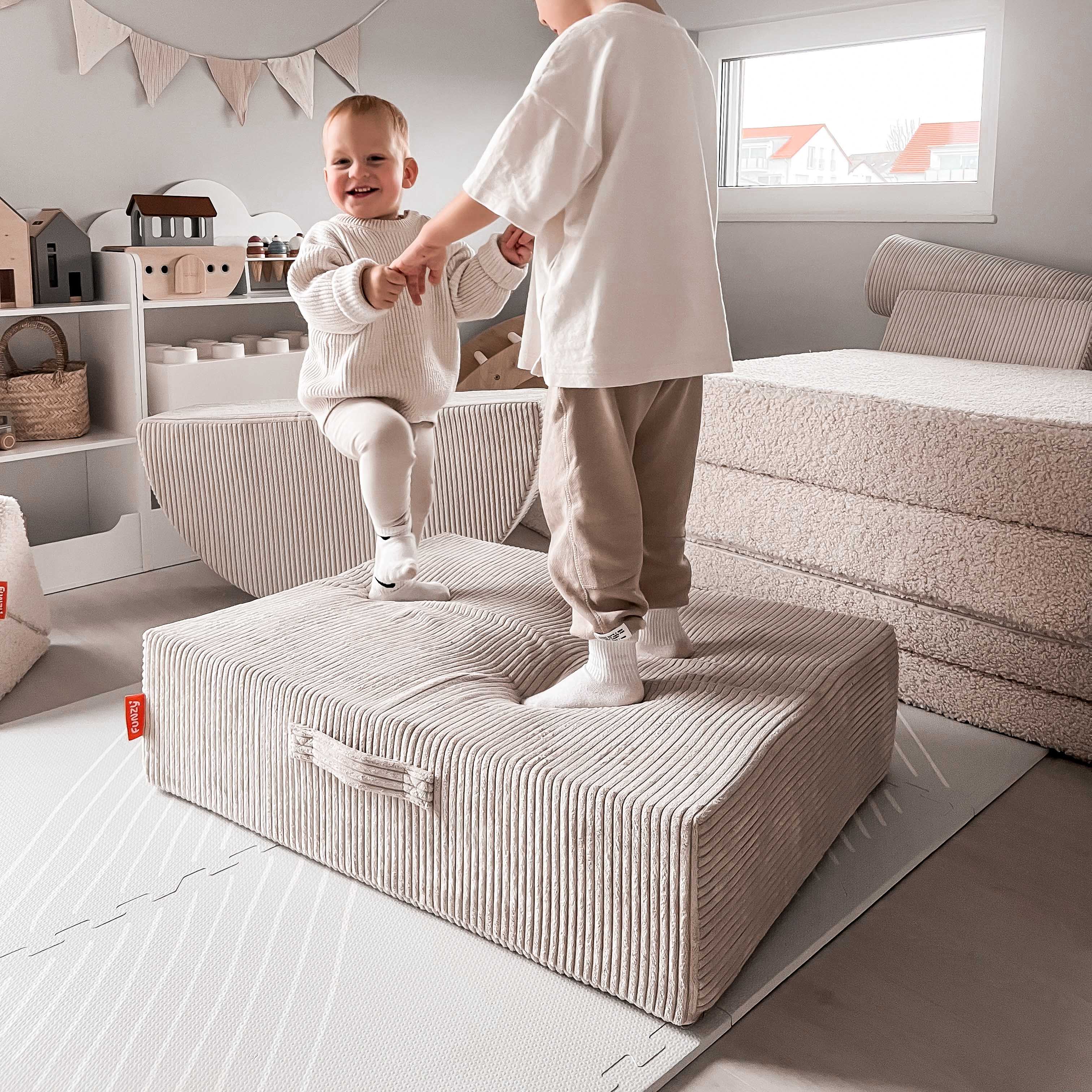 Hüpfpolster Cord Creme Beige